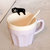 豪峰 创意马克杯陶瓷杯子咖啡杯牛奶杯早餐杯卡通可爱水杯带勺(黑猫淡紫款满天星带勺)第2张高清大图
