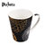 Plazotta 时尚随意马克杯 情侣水杯大陶瓷杯创意办公咖啡杯 01296 01297(黑色)第4张高清大图