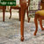 卡富丹W5102实木餐桌椅组合客厅美式长方形餐桌6人 欧式雕花家用吃饭桌子简约木质桌(全实木1.6米餐桌+4真皮椅子)第5张高清大图