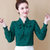 春季上衣衬衫2022新款洋气韩版宽松长袖女装打底衫女(墨绿色（长袖） S80-94斤)第4张高清大图