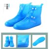 鞋套防水防滑防雨鞋套儿童成人鞋套中筒耐磨加厚雨鞋硅胶防水雨靴(简单款（黄色）-40-41  (2XL))