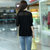 娇维安 韩版女装短外套  春季长袖毛衣针织衫 时尚修身显瘦针织开衫 女(黑色 均码)第5张高清大图