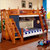 悠佰 儿童家具双层床地中海高低实木子母床多功能儿童床上下床(地中海 床加梯柜)第5张高清大图