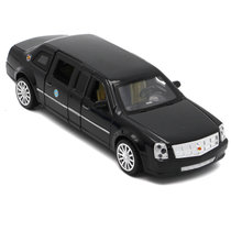 鸭小贱 6开门加长凯迪拉克总统车1:32儿童玩具车合金汽车模型声光回力622(黑色)