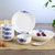 4个米饭碗+4根勺子+3个8英寸菜盘子碟子餐具套装油上彩日式青花瓷陶瓷器喝汤碗家用韩式第3张高清大图