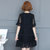 VEGININA 加大女装显瘦短袖蕾丝连衣裙 9773(黑色 5XL)第3张高清大图