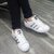 Adidas阿迪达斯女鞋三叶草贝壳头男鞋银标银尾运动休闲板鞋AQ3091(44)(白)第3张高清大图