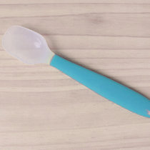 思柏飞 婴儿勺新生儿喂养软头硅胶勺子宝宝喂养汤匙叉勺餐具 一只(蓝)
