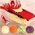 红凡 多功能切菜器刨丝器厨房用品擦丝切片切丝器六件套(红色（带盒款） 六件套)第4张高清大图