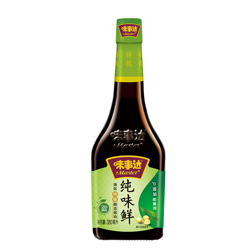 味事达纯味鲜特级生抽380ml 薄盐少盐酿造酱油