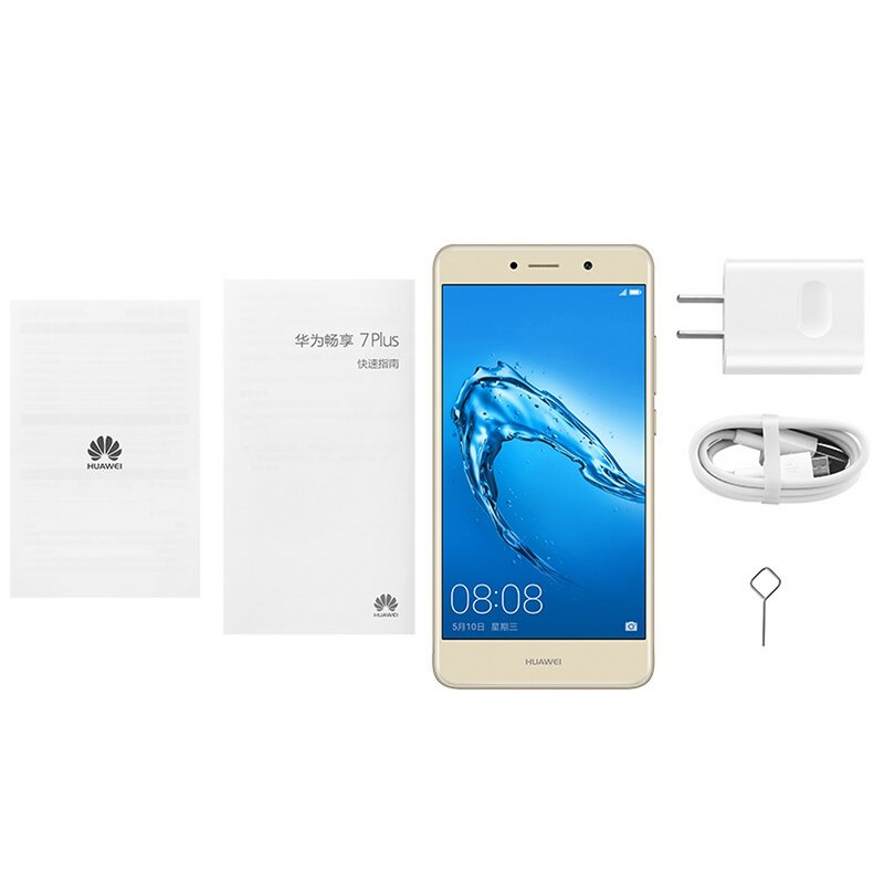 华为手机畅享7plustrtal00a4gb64gb移动联通电信4g手机流光金