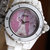 多姆（DOM）手表 女表 韩版时尚商务个性薄款水钻女士手表 白色陶瓷表(粉贝面)第2张高清大图