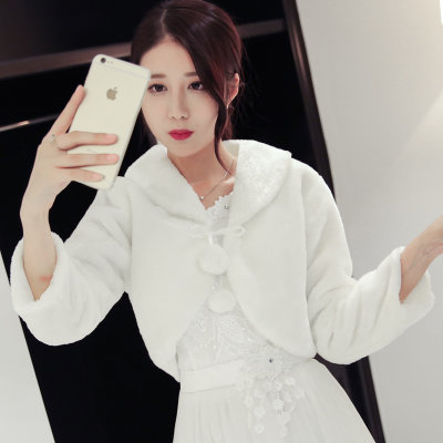 【婚纱披肩冬季 2018新款 新娘保暖结婚伴娘敬