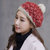 帽子女冬天韩版潮时尚针织帽可爱毛球毛线帽护耳保暖套头帽677888(红色 弹力均码)第5张高清大图