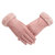 麂皮绒冬季保暖手套 韩版加厚加绒户外可触屏手套(粉色 均码)第3张高清大图
