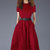 时尚赫本风酒红色连衣裙女2021新款夏装名媛气质长款收腰复古裙子(红色 S)第2张高清大图