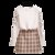 2018秋冬新款两件套连衣裙宽松气质套装女(粉色+淡紫格子 L)第5张高清大图