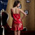 喜芬妮丝质红色情侣长袖睡裙睡袍家居服礼盒装(女士大红)第4张高清大图