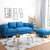 一米色彩 布艺沙发 北欧小户型三人位沙发组合沙发(深蓝色 脚踏)第3张高清大图