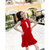 2018新款鱼尾裙子女夏季显瘦无袖红色连衣裙(红色(如图) XL)第2张高清大图