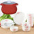 4升砂锅+十个米饭碗+十根勺子+四个8英寸菜盘子碟子餐具套装青花瓷陶瓷器家用韩式喝汤碗第3张高清大图