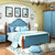 宜捷家居 实木双人床地中海床欧式美式乡村床1.8高箱床卧室家具(排骨床(蓝色) 1.5*2.0M)第5张高清大图