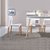 SKYMI烤漆面餐桌伊姆斯餐桌可叠加椅子家用小户型简约现代休闲桌子洽谈桌椅组合(白色餐桌 1.2米餐桌+4白色椅)第5张高清大图