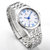 天王表商务男士手表石英表 休闲钢带手表复古时装男表 GS3669S(白色)第2张高清大图