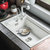 科恩纳石英石水槽单槽加厚一体厨房洗碗盆水池花岗岩家用商用套餐(D800珍珠白抽拉套装)第4张高清大图