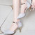 莱卡金顿 新款凉鞋女夏性感中跟高跟鞋欧美时尚细跟包头浅口单鞋子6047(粉红色 35)第2张高清大图