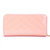 Svale诗薇儿 牛皮女士钱包时尚大容量双拉链长钱包  14-GM91687(粉色)第4张高清大图