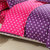 闺之恋家纺 纯棉活性波点四件套 波点双拼四件套 床笠款 适用于1.8米床(深紫玫红 1.8米被套款)第3张高清大图