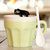 豪峰 创意马克杯陶瓷杯子咖啡杯牛奶杯早餐杯卡通可爱水杯带勺(黑猫浅绿款满天星带勺)第3张高清大图