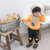 小马蒙奇18秋冬款男女宝宝加绒套装卡通恐龙保暖卫衣两件套(120 黄色)第3张高清大图