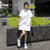 巴洛尼莫夏季新款短袖少女装休闲连衣裙直筒女裙子运动裙宽松t恤裙(黑色 XL)第3张高清大图