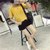 葩葩乐奇2017棉质短袖字母印花T恤女上衣夏季新品rihan7003(黄色 XL)第4张高清大图