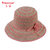 Kenmont帽子5-9岁儿童夏天户外休闲沙滩帽草帽遮阳帽太阳帽防晒帽(珊瑚色 S)第4张高清大图