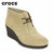 Crocs女鞋 卡骆驰时尚皮质纯色秋季蕾丽系带坡跟厚底靴|203419(棕褐色 38)第2张高清大图