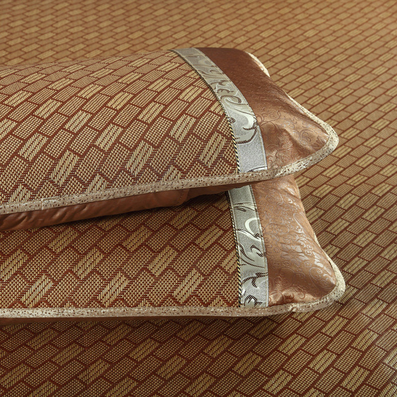 晒晒名品 凉席/席子/御藤席二三件套加厚席子套件(冰爽藤席 150*195)