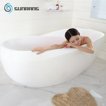 尚雷仕贵妃浴缸亚克力独立式圆形欧式成人浴盆单人1.8米保温浴池可选落地龙头(白色 不带龙头)