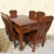红木家具红木餐桌实木餐桌长方形一桌六椅麒麟饭桌集一美刺猬紫檀木(一桌六椅)第5张高清大图