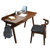 皮耐迪 北欧实木书桌椅 小户型电脑桌 简约现代办公桌(柚木色 1.4m单桌（双抽）)第5张高清大图