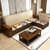 忆斧至家 中式 实木沙发组合客厅整装全实木家具套装简约布艺沙发(海棠色 1+1+3+茶几)第5张高清大图