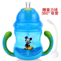 迪士尼Disney吸管杯宝宝水杯学饮杯带手柄夏季水杯水壶(新款米奇210ML)