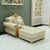 欧尔卡斯    欧式皮艺沙发实木小户型客厅家具简欧沙发(三位+贵妃 珍珠黄)第4张高清大图