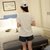 娇维安 夏季韩版体血衫 圆领短袖女士T恤 字母印花图案女式t恤 女(白色 XL)第2张高清大图