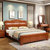 皮耐迪 卧室家具 新中式床 1.8米实木床(胡桃色 床+床头柜*2)第2张高清大图