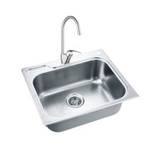 摩恩 304不锈钢加厚厨房水槽单槽套餐洗菜盆龙头水池22000R(默认 默认)