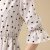 伊甸基因新款韩版女装邻家甜美波点雪纺森林系中袖连衣裙(米白色 M)第5张高清大图