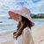 新款渔夫帽子女沙滩太阳帽遮阳防晒紫外线帽子(黑色 帽围：56-58cm)第4张高清大图